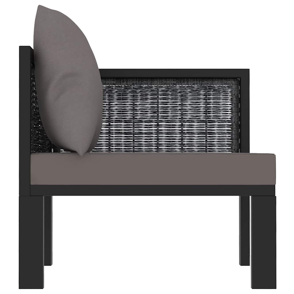 Modularna kutna sofa od poliratana s lijevim naslonom antracit