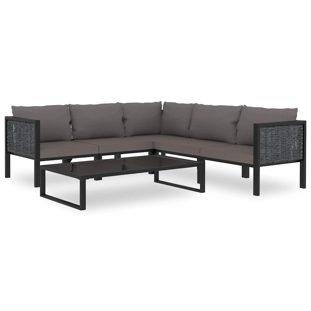 Modularna kutna sofa od poliratana s lijevim naslonom antracit