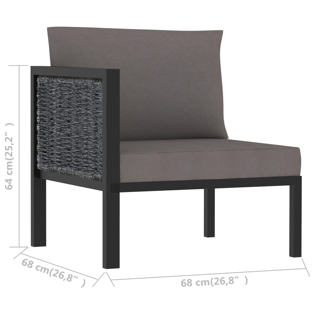 Modularna kutna sofa od poliratana s desnim naslonom antracit