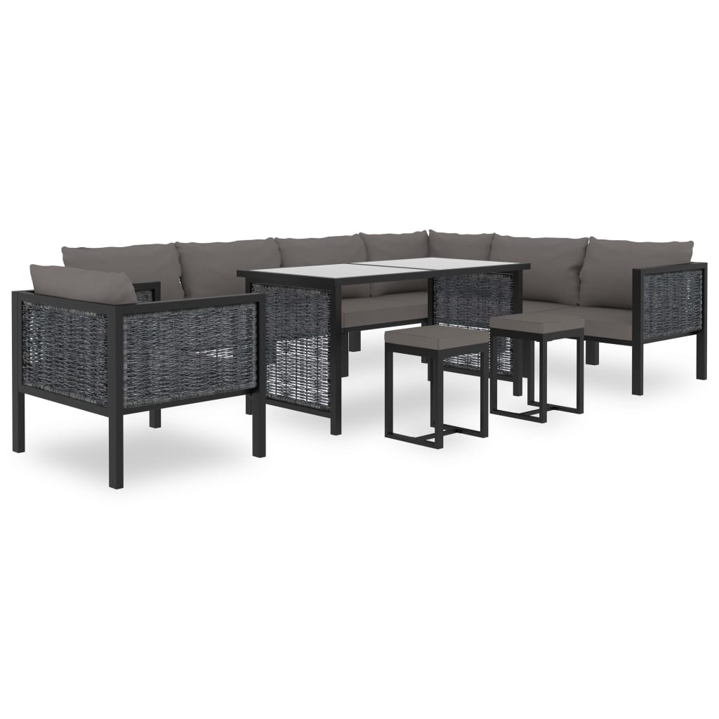 Modularna kutna sofa od poliratana s desnim naslonom antracit
