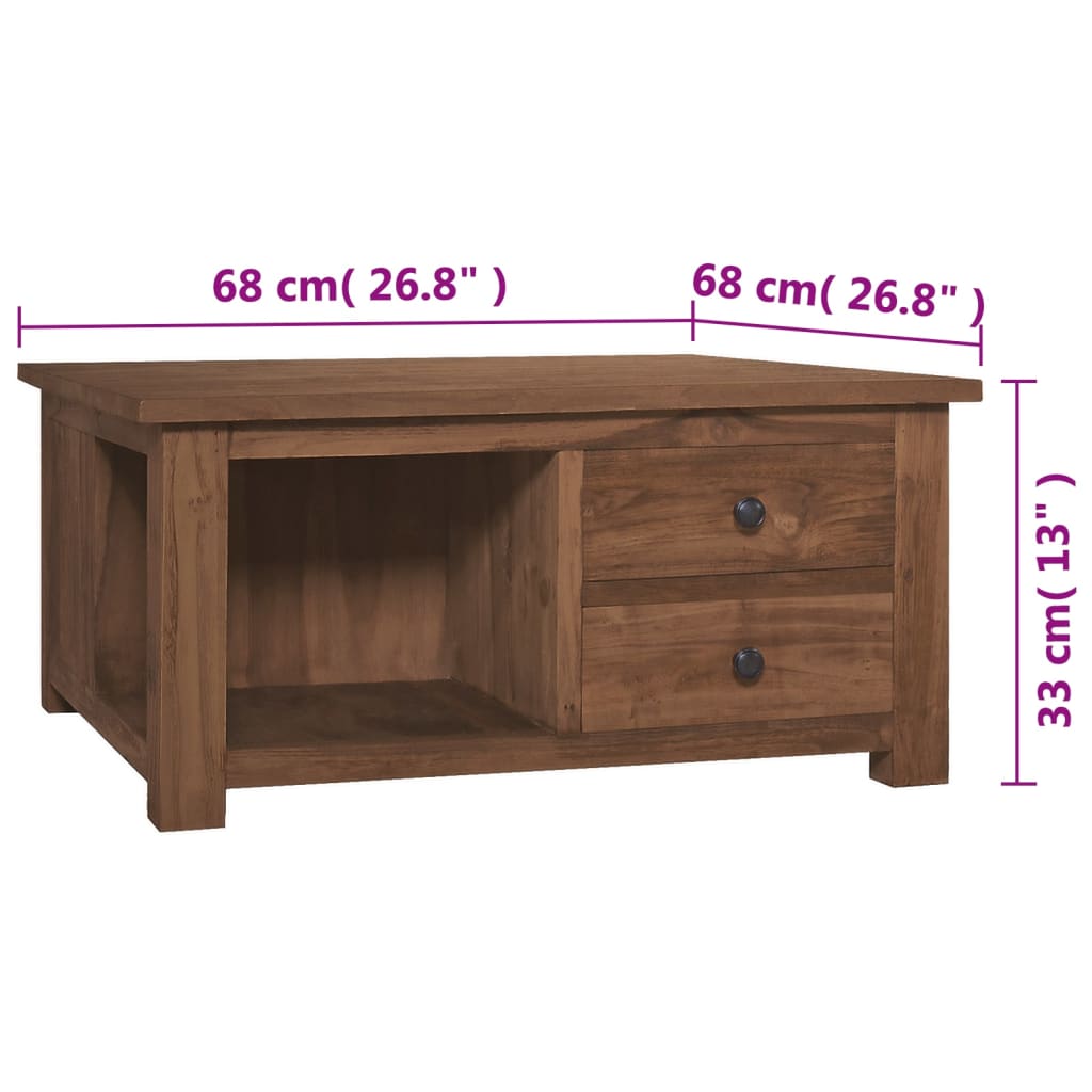 Stolić za kavu 68 x 68 x 33 cm od masivne tikovine