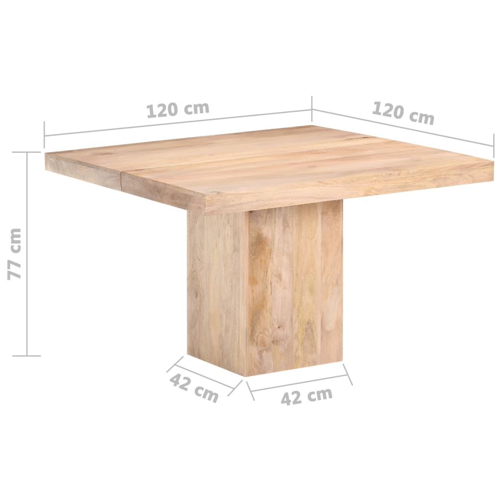 Blagovaonski stol 120 x 120 x 77 cm od masivnog drva manga