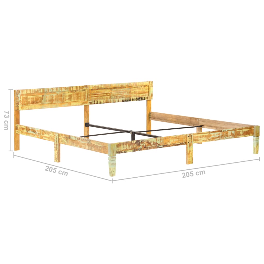 Okvir za krevet od masivnog obnovljenog drva 200 x 200 cm