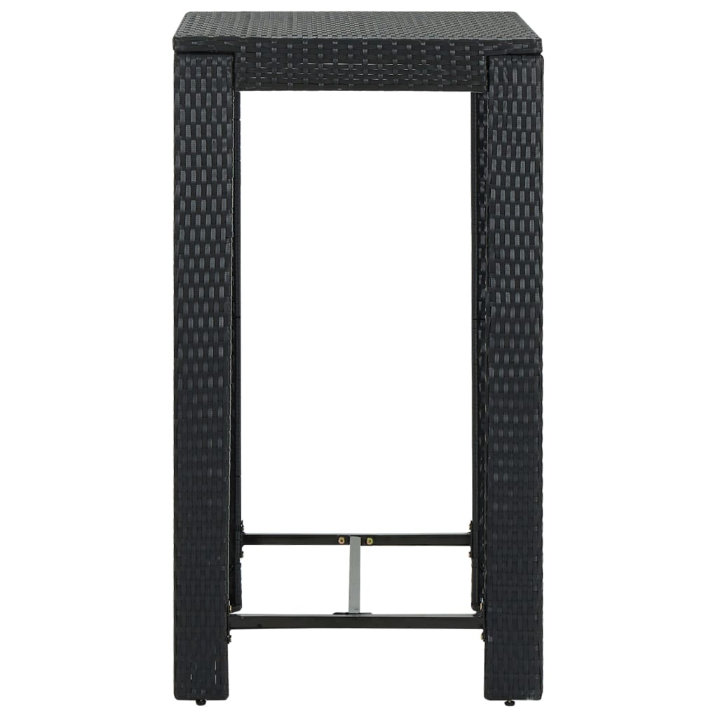 Vrtni barski stol crni 60,5 x 60,5 x 110,5 cm od poliratana