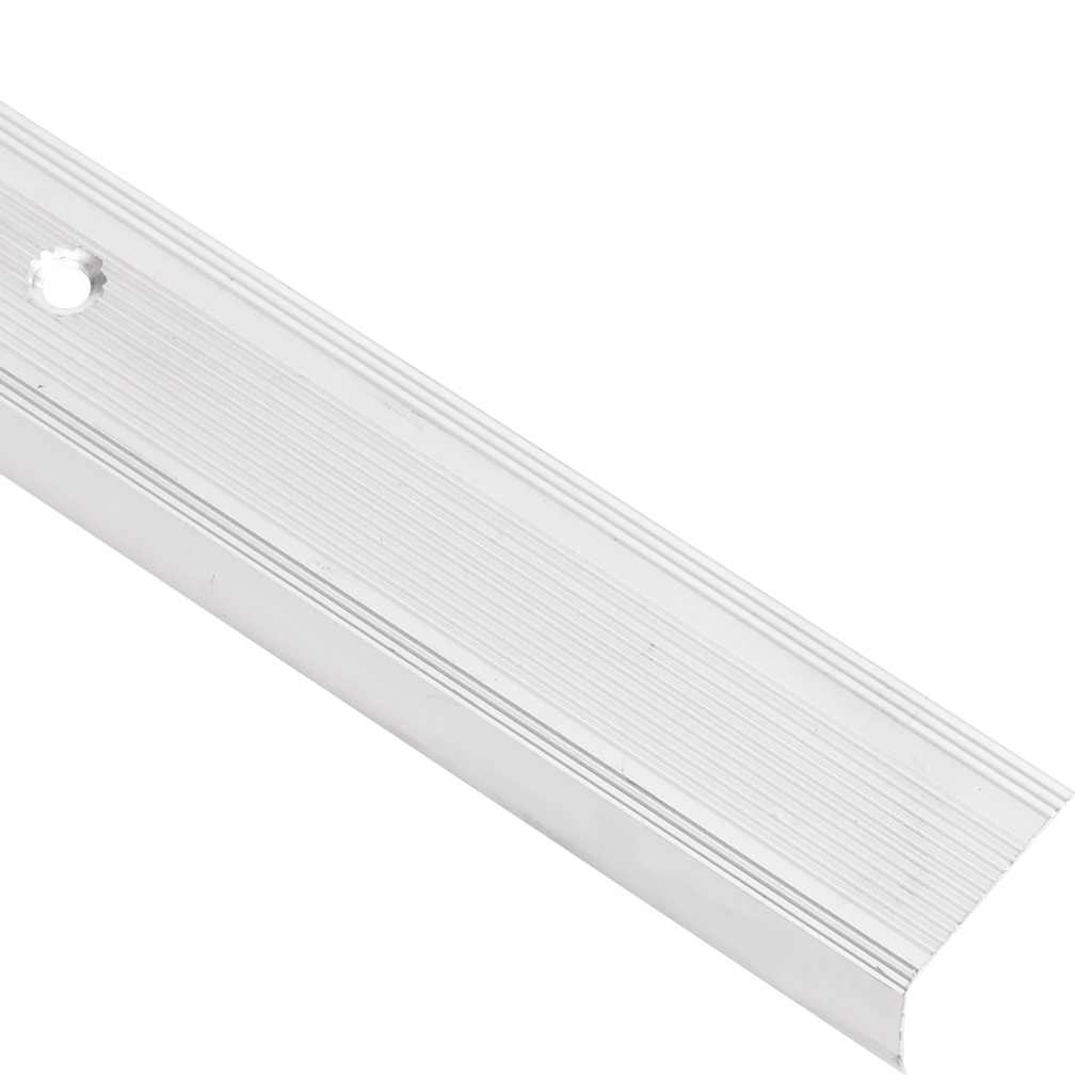 Rubnjaci za stepenice L-oblik 15 kom aluminijski 90 cm srebrni