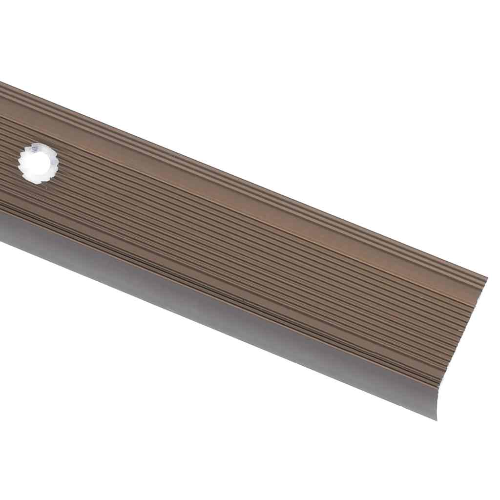 Rubnjaci za stepenice L-oblika 15 kom aluminijski 90 cm smeđi
