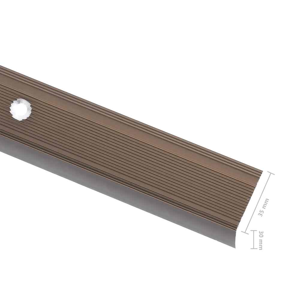 Rubnjaci za stepenice L-oblika 15 kom aluminijski 90 cm smeđi