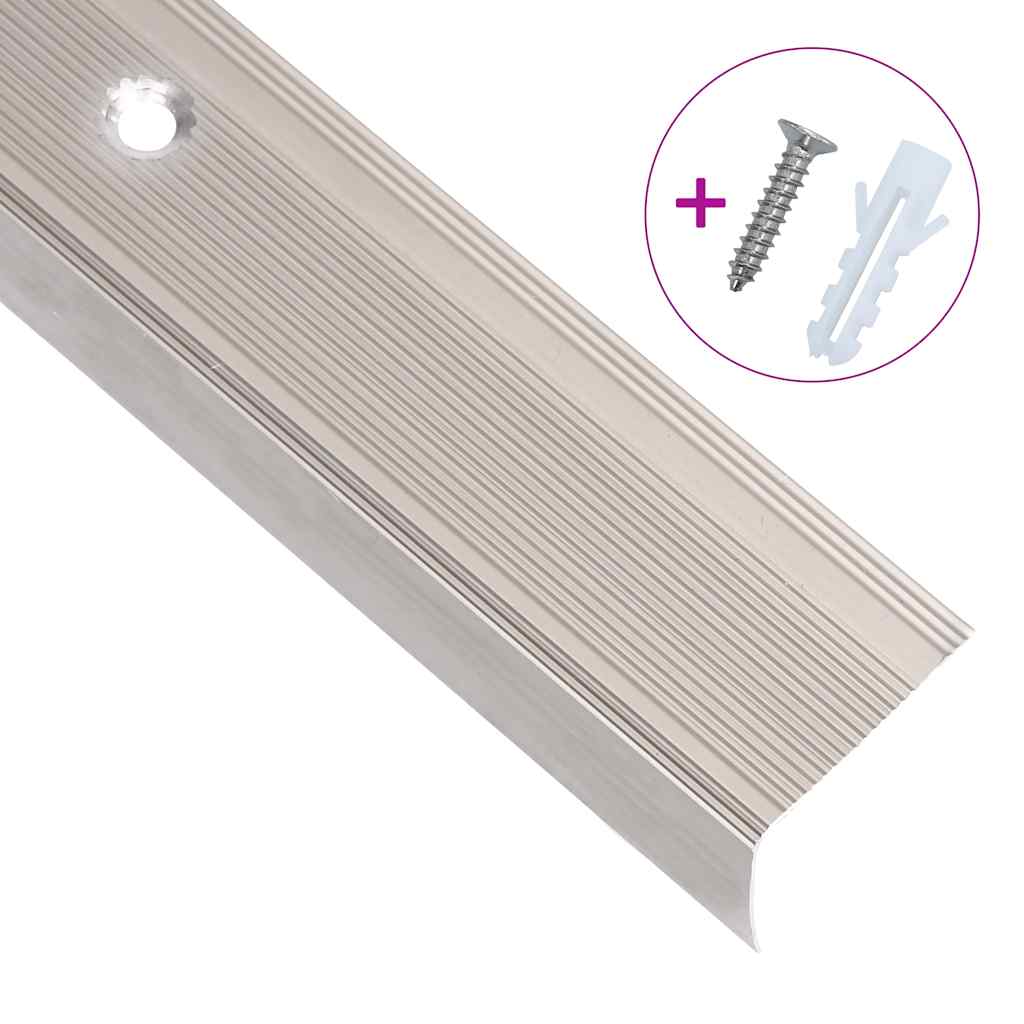 Rubnjaci za stepenice L-oblika 15 kom aluminijski 90 cm bež