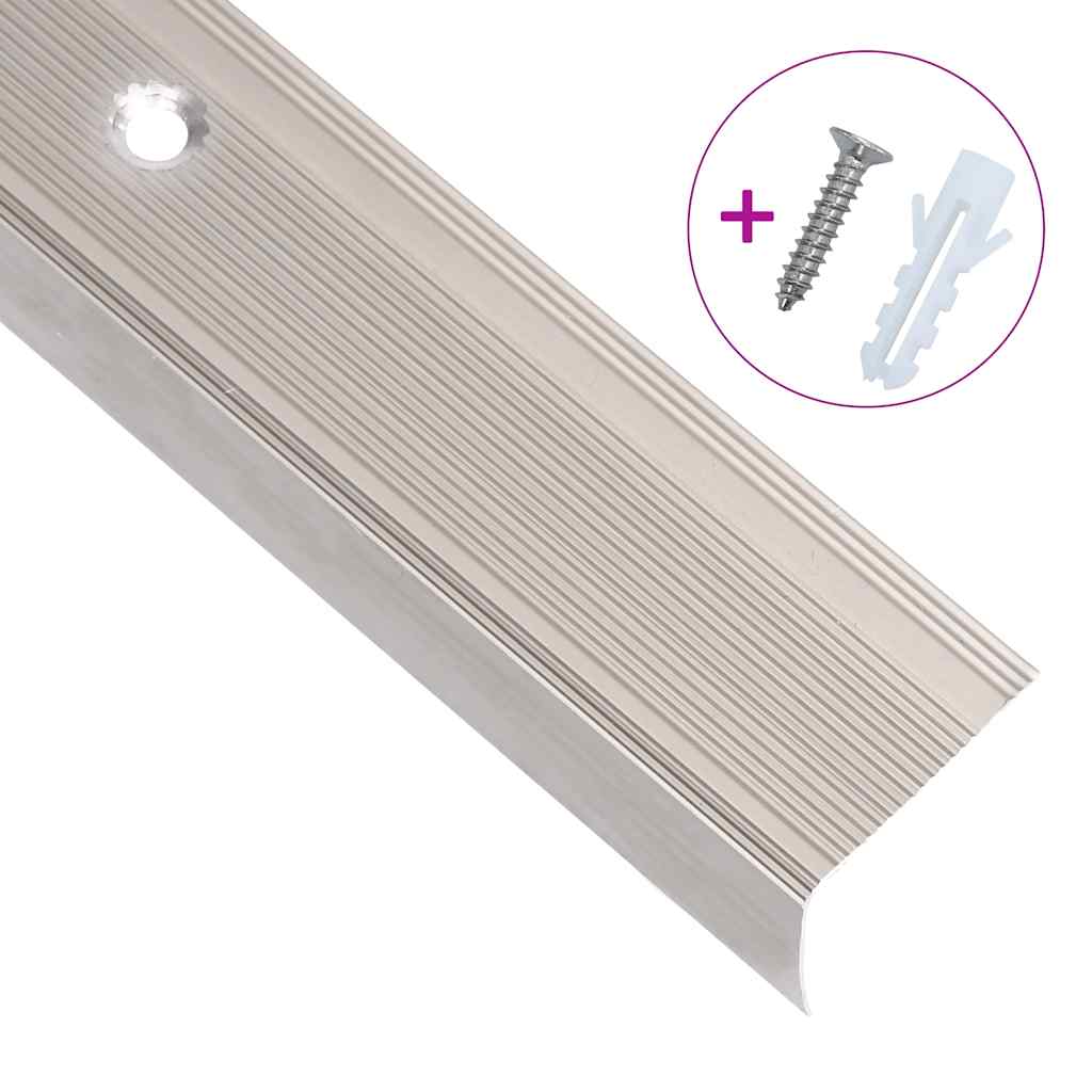 Rubnjaci za stepenice L-oblika 5 kom aluminijski 90 cm bež