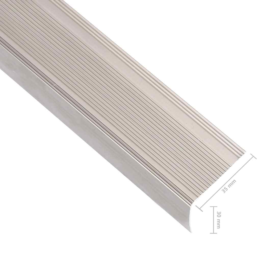 Rubnjaci za stepenice L-oblika 5 kom aluminijski 90 cm bež