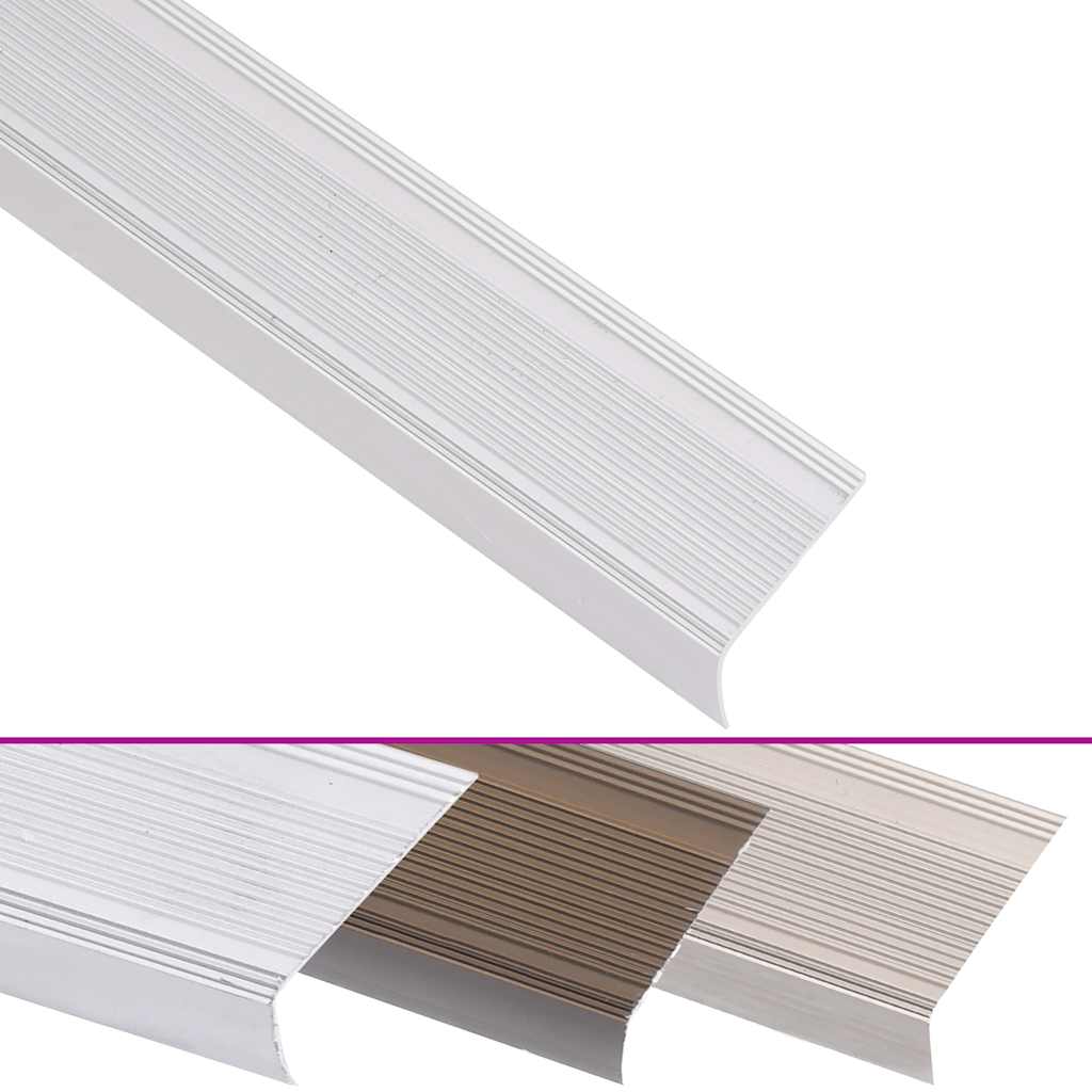 Rubnjaci za stepenice L-oblik 15 kom aluminijski 100 cm srebrni