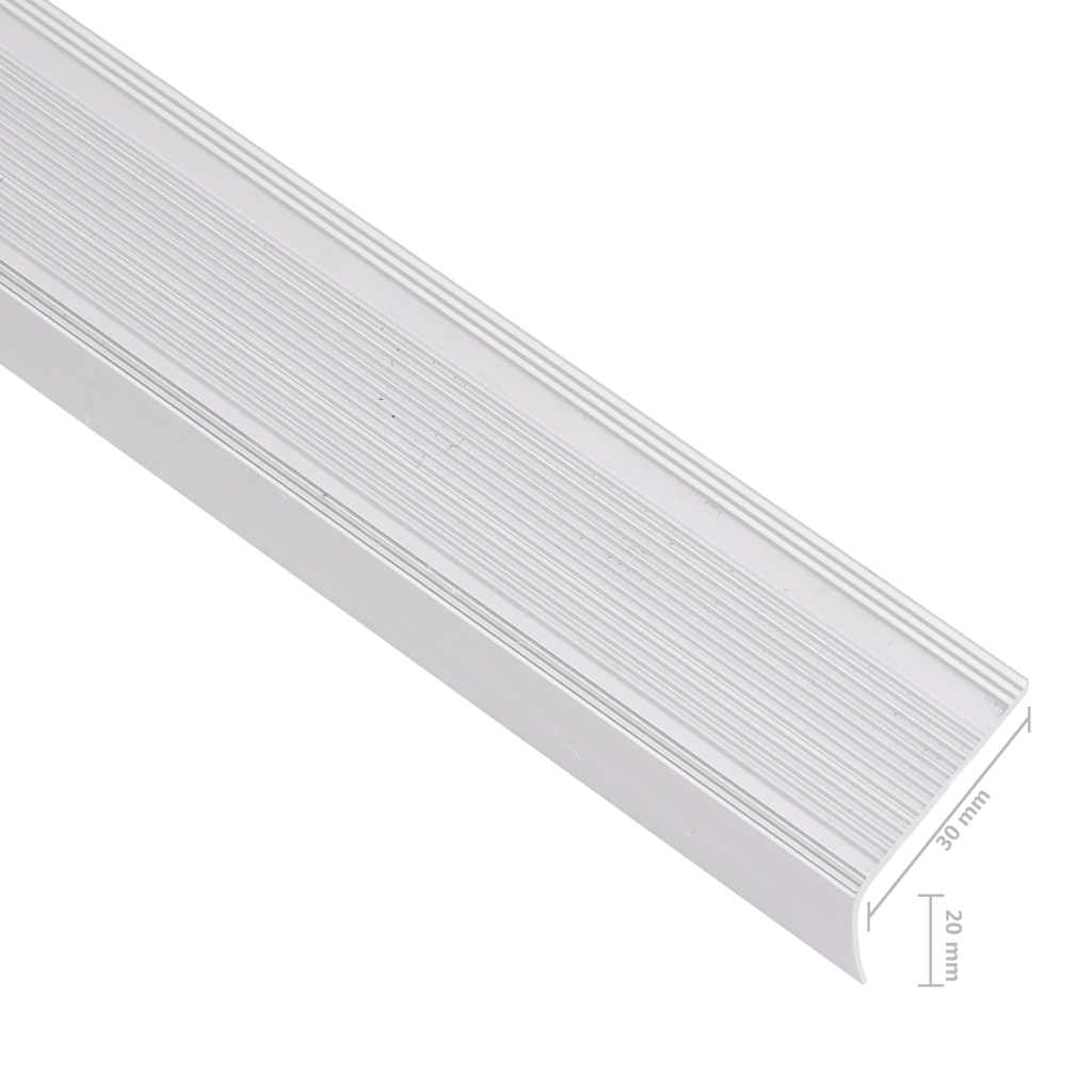 Rubnjaci za stepenice L-oblik 15 kom aluminijski 100 cm srebrni