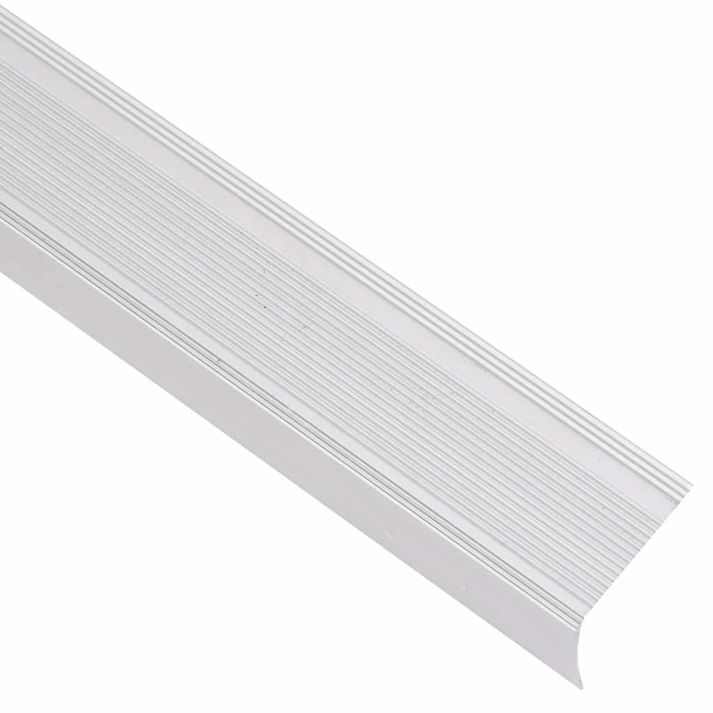 Rubnjaci za stepenice L-oblika 5 kom aluminijski 100 cm srebrni