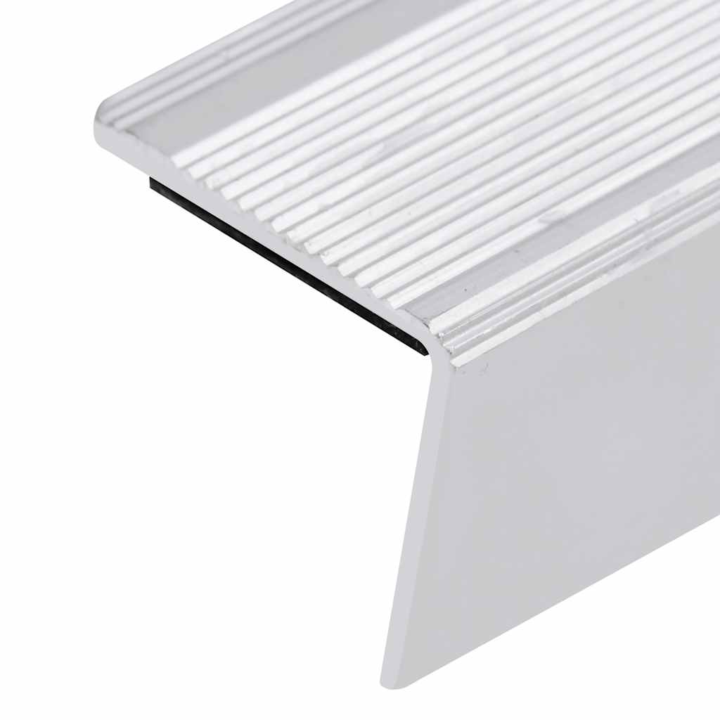 Rubnjaci za stepenice L-oblika 5 kom aluminijski 100 cm srebrni