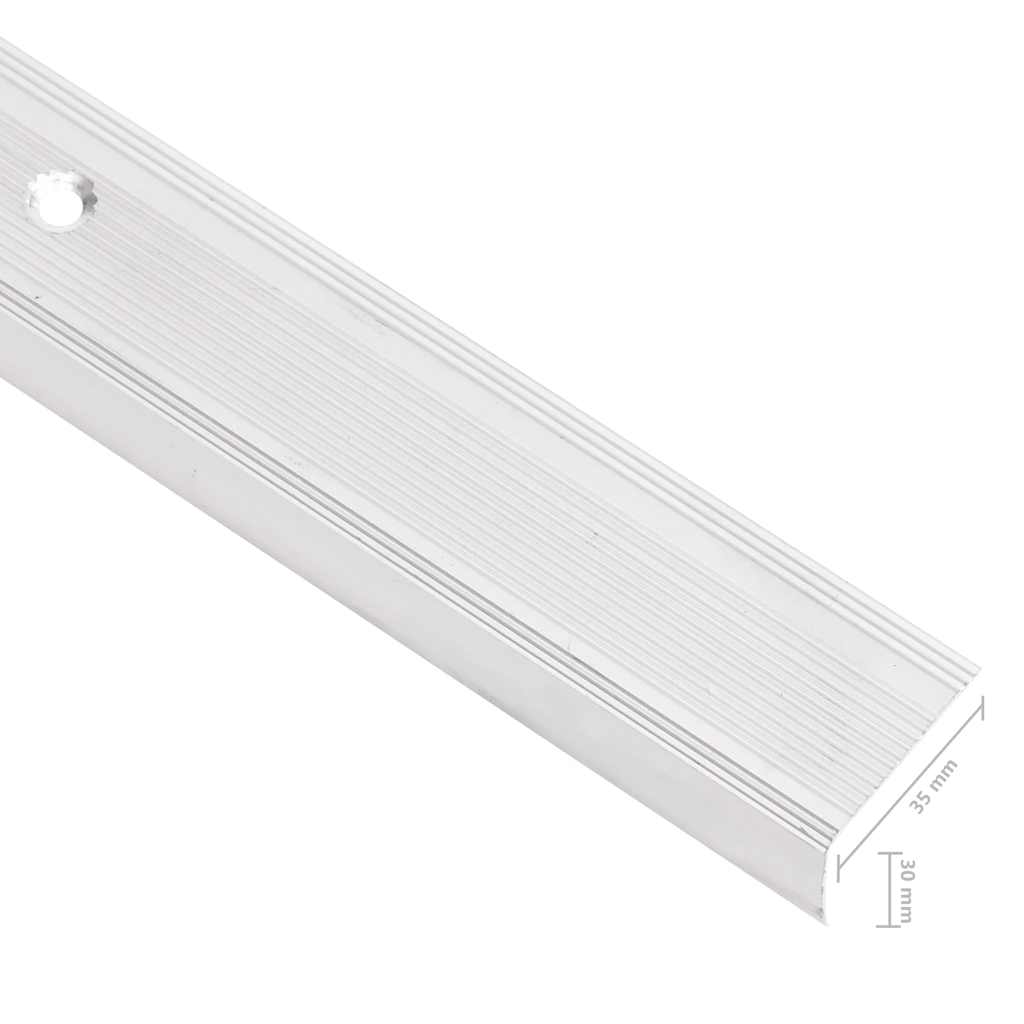 Rubnjaci za stepenice L-oblika 5 kom aluminijski 100 cm srebrni
