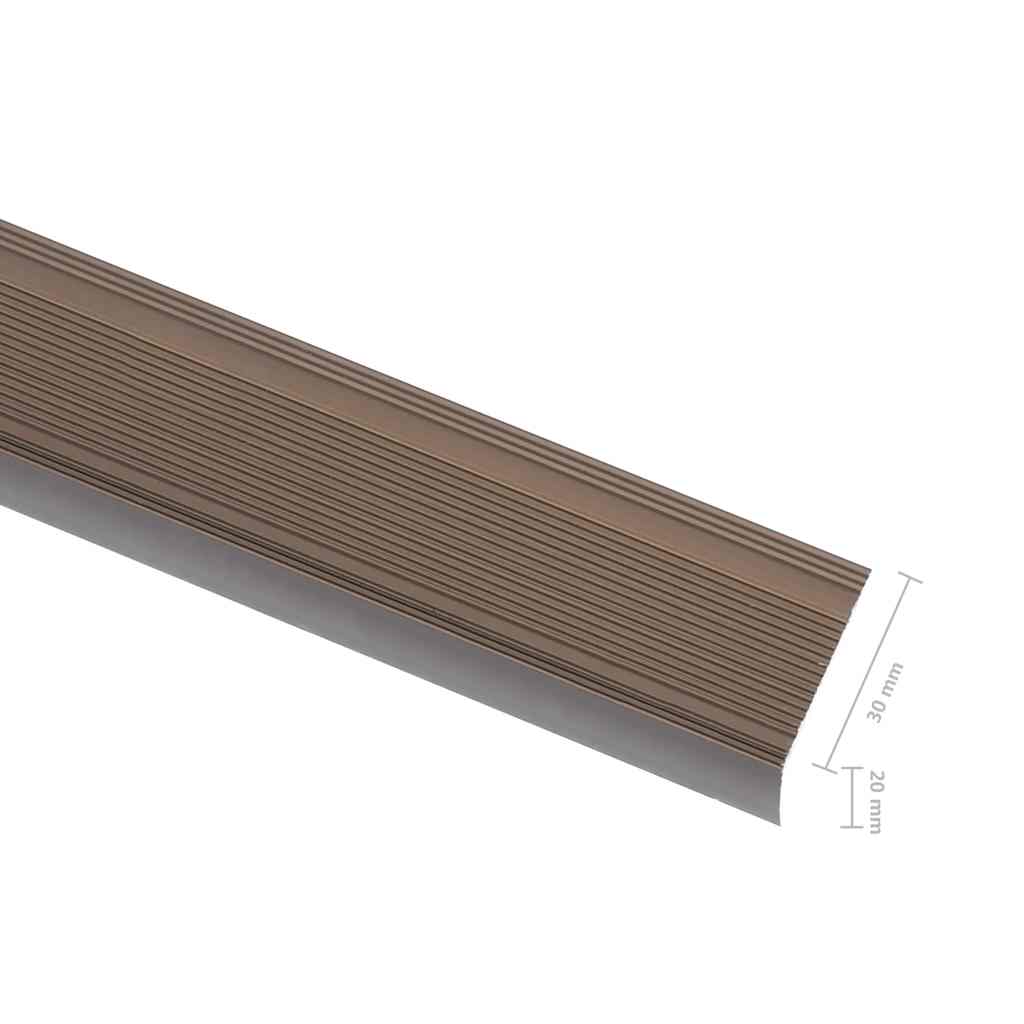 Rubnjaci za stepenice L-oblika 15 kom aluminijski 100 cm smeđi