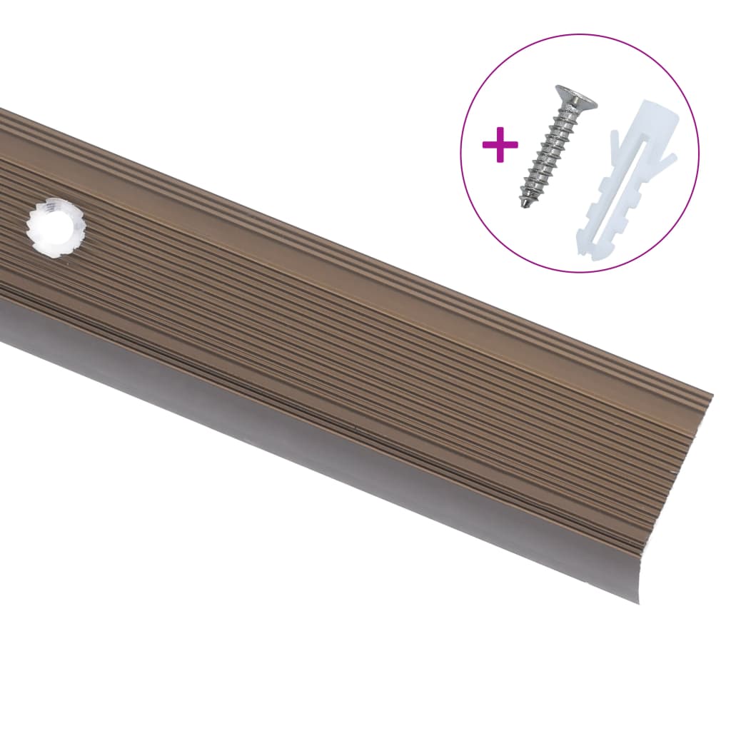 Rubnjaci za stepenice L-oblika 5 kom aluminijski 100 cm smeđi