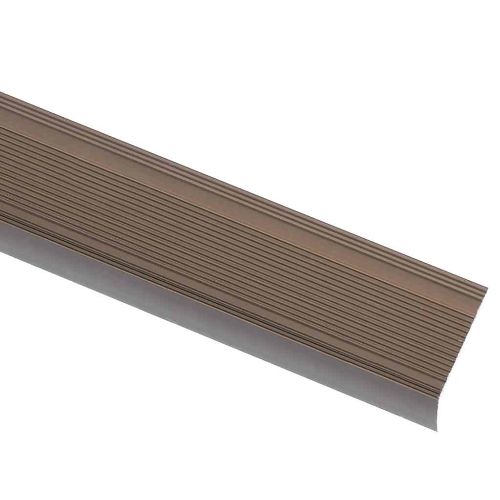 Rubnjaci za stepenice L-oblika 5 kom aluminijski 100 cm smeđi