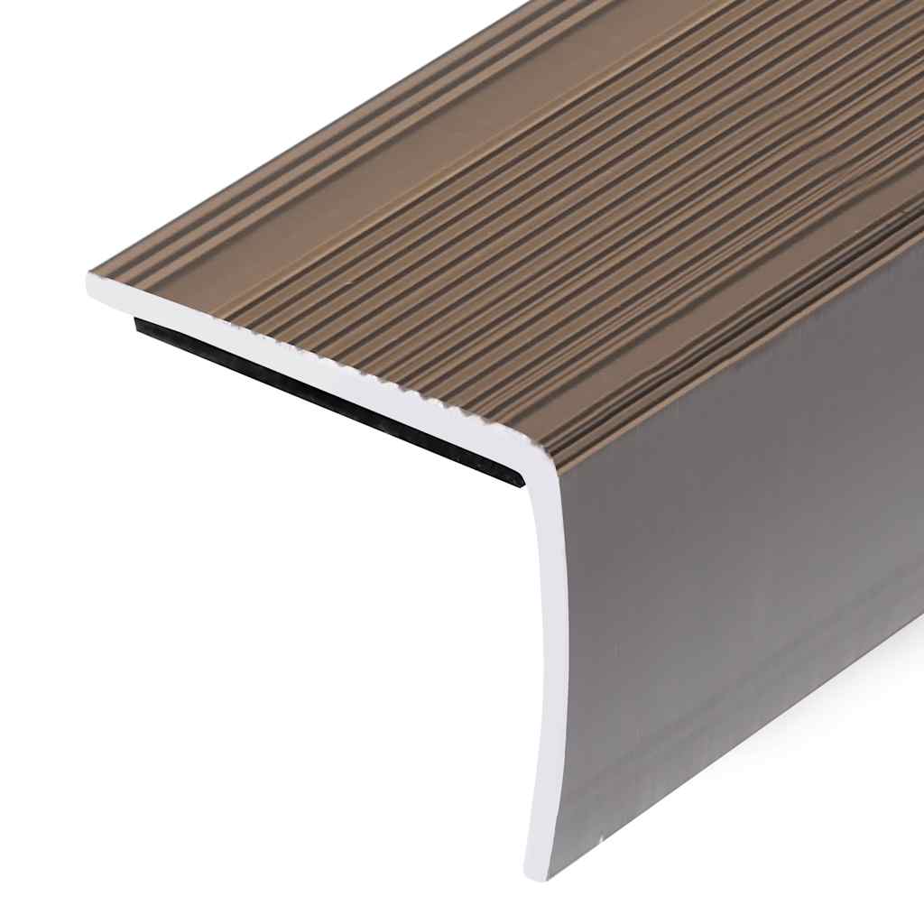 Rubnjaci za stepenice L-oblika 5 kom aluminijski 100 cm smeđi