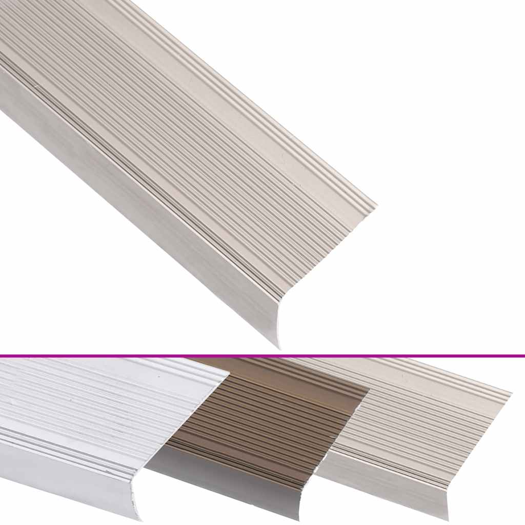 Rubnjaci za stepenice L-oblika 15 kom aluminijski 100 cm bež