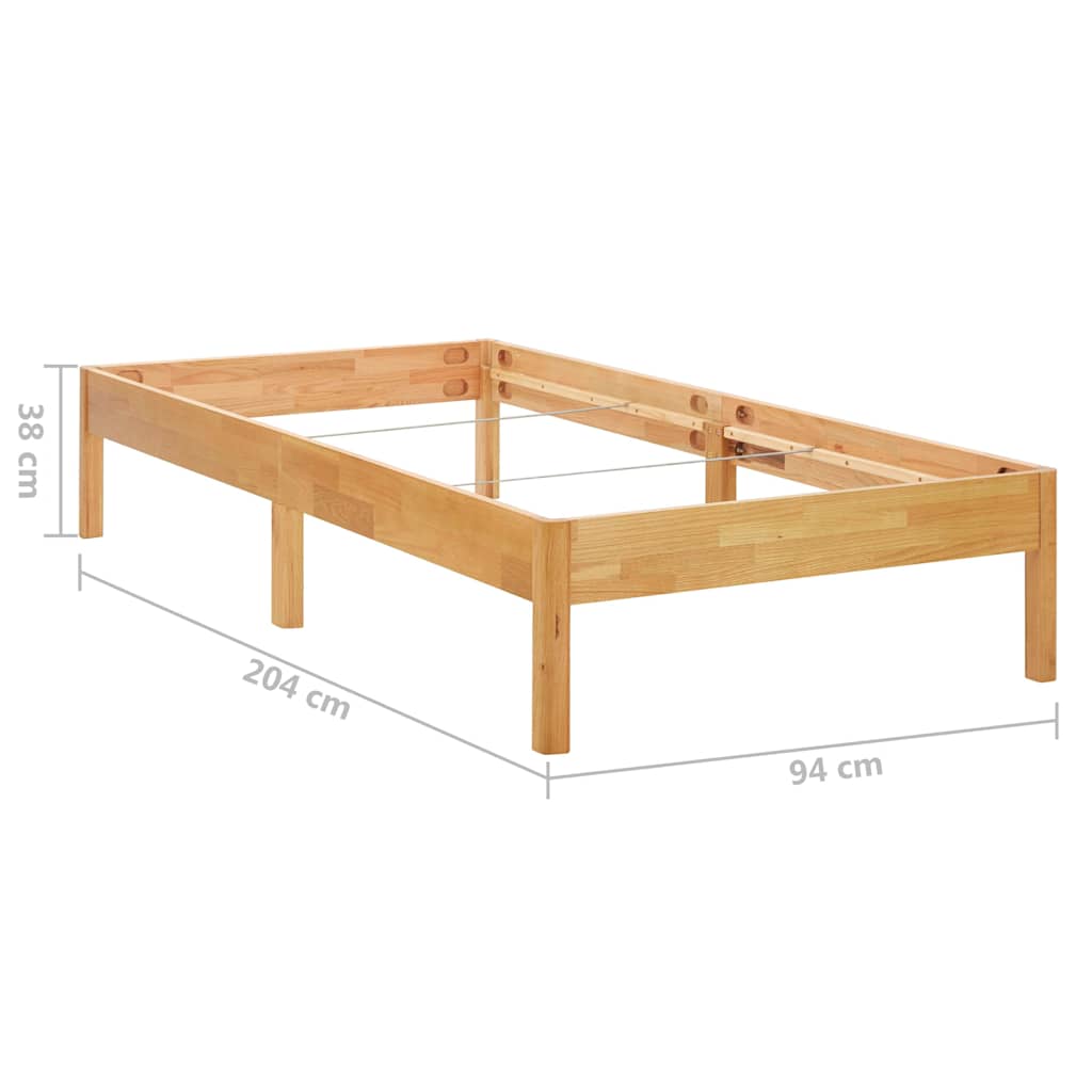 Okvir za krevet od masivne hrastovine 90 x 200 cm