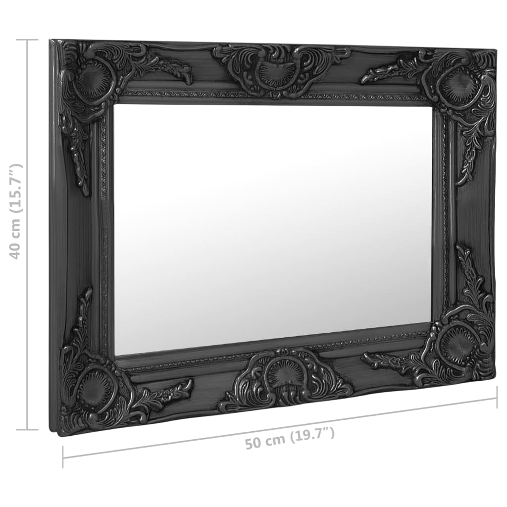 Zidno ogledalo u baroknom stilu 50 x 40 cm crno