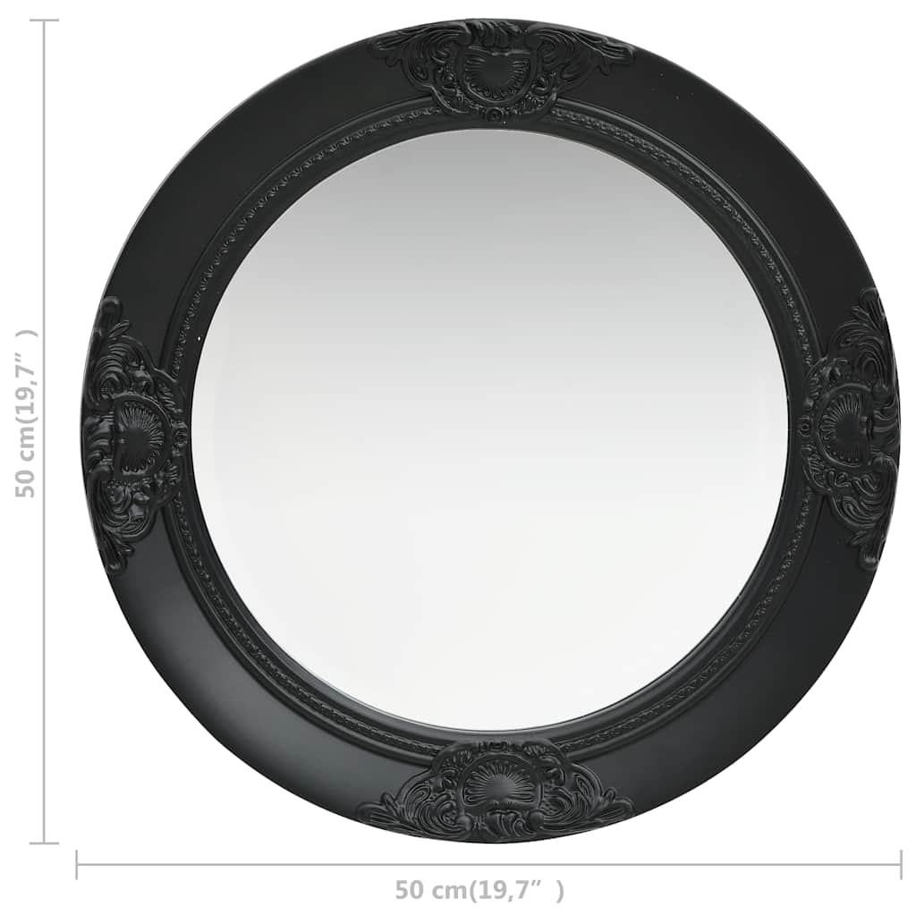 Zidno ogledalo u baroknom stilu 50 cm crno