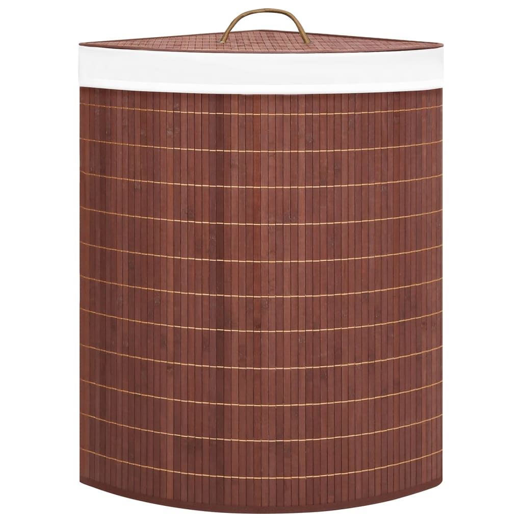 Kutna košara za rublje od bambusa smeđa 60 L