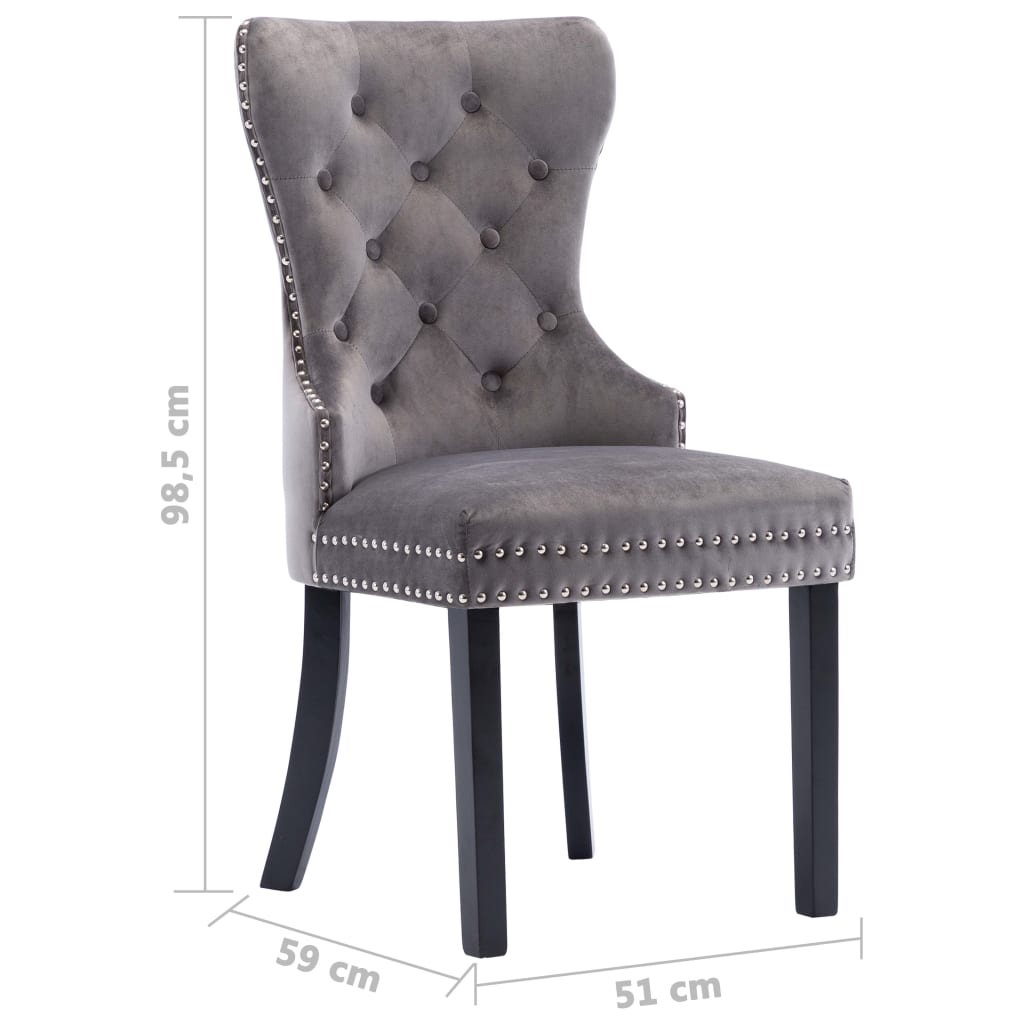 Blagovaonske stolice 2 kom sive baršunaste