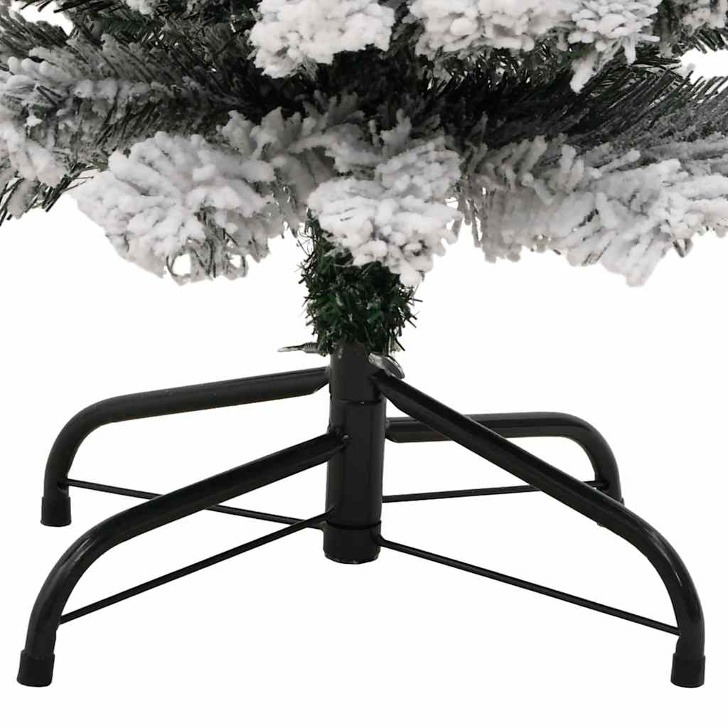 Tanko umjetno božićno drvce sa snijegom zeleno 150 cm PVC