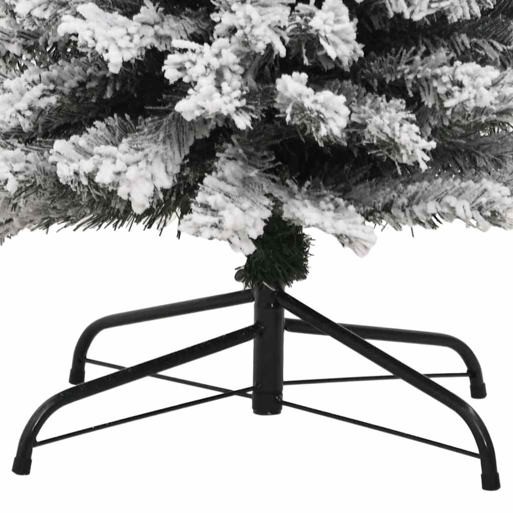 Tanko umjetno božićno drvce sa snijegom zeleno 240 cm PVC