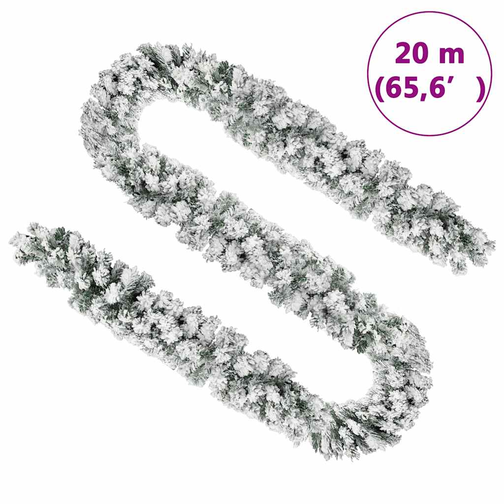 Božićna girlanda sa snijegom zelena 20 m PVC