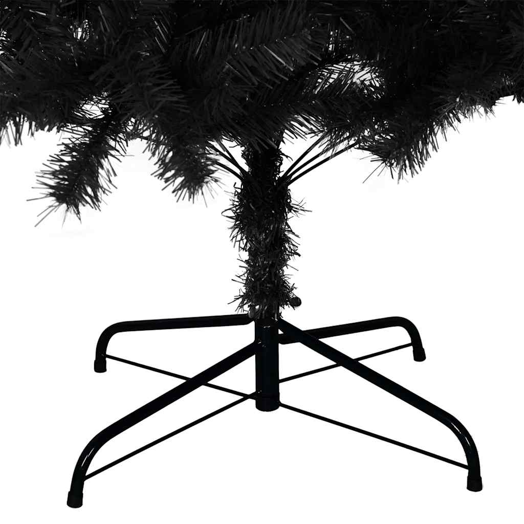 Umjetno božićno drvce sa stalkom crno 180 cm PVC