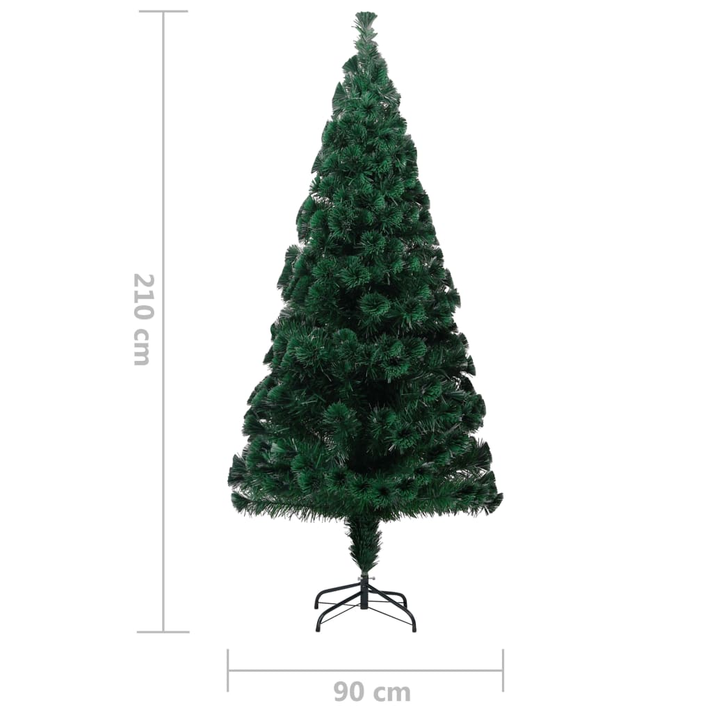 Umjetno božićno drvce sa stalkom zeleno 210 cm optička vlakna
