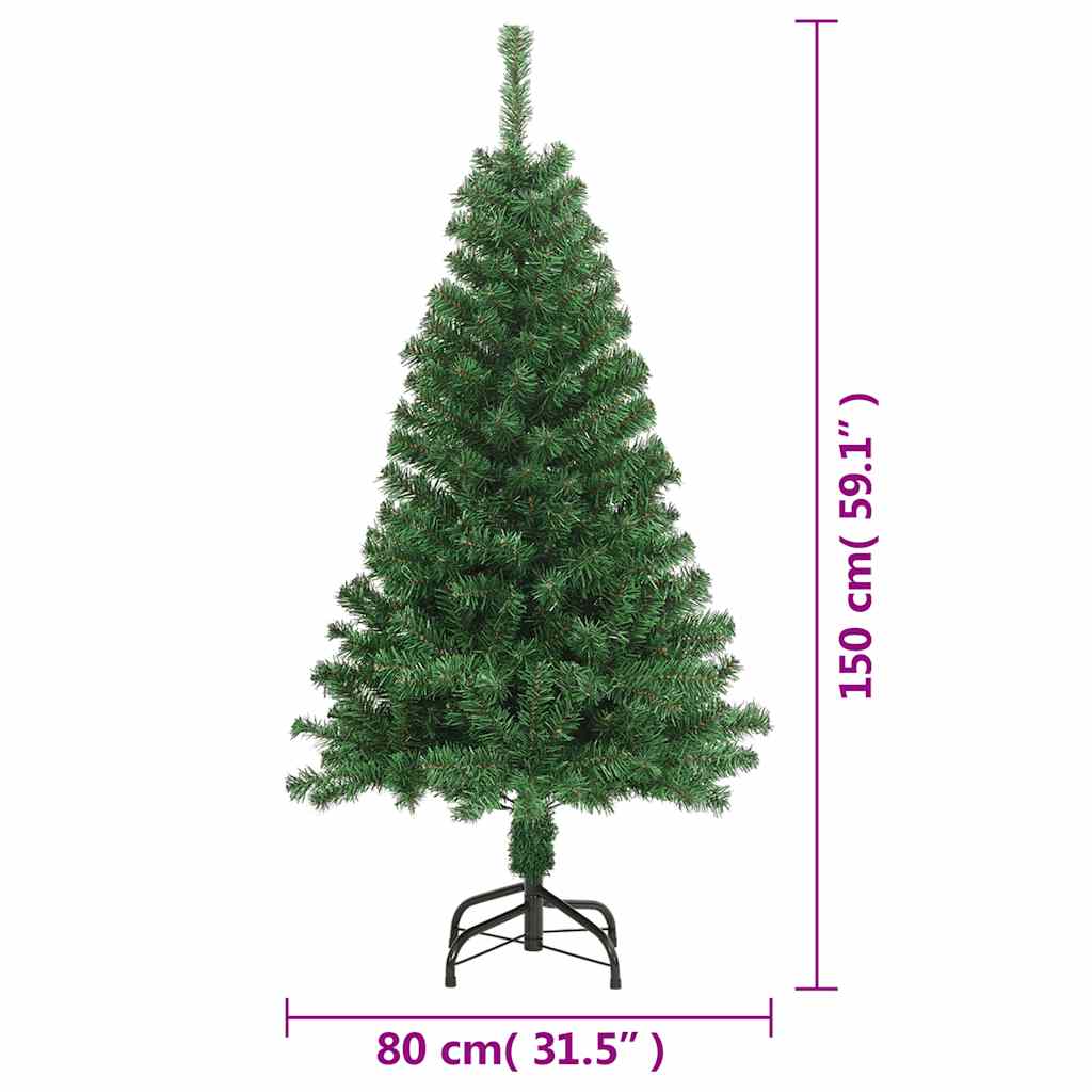 Umjetno božićno drvce s gustim granama zeleno 150 cm PVC