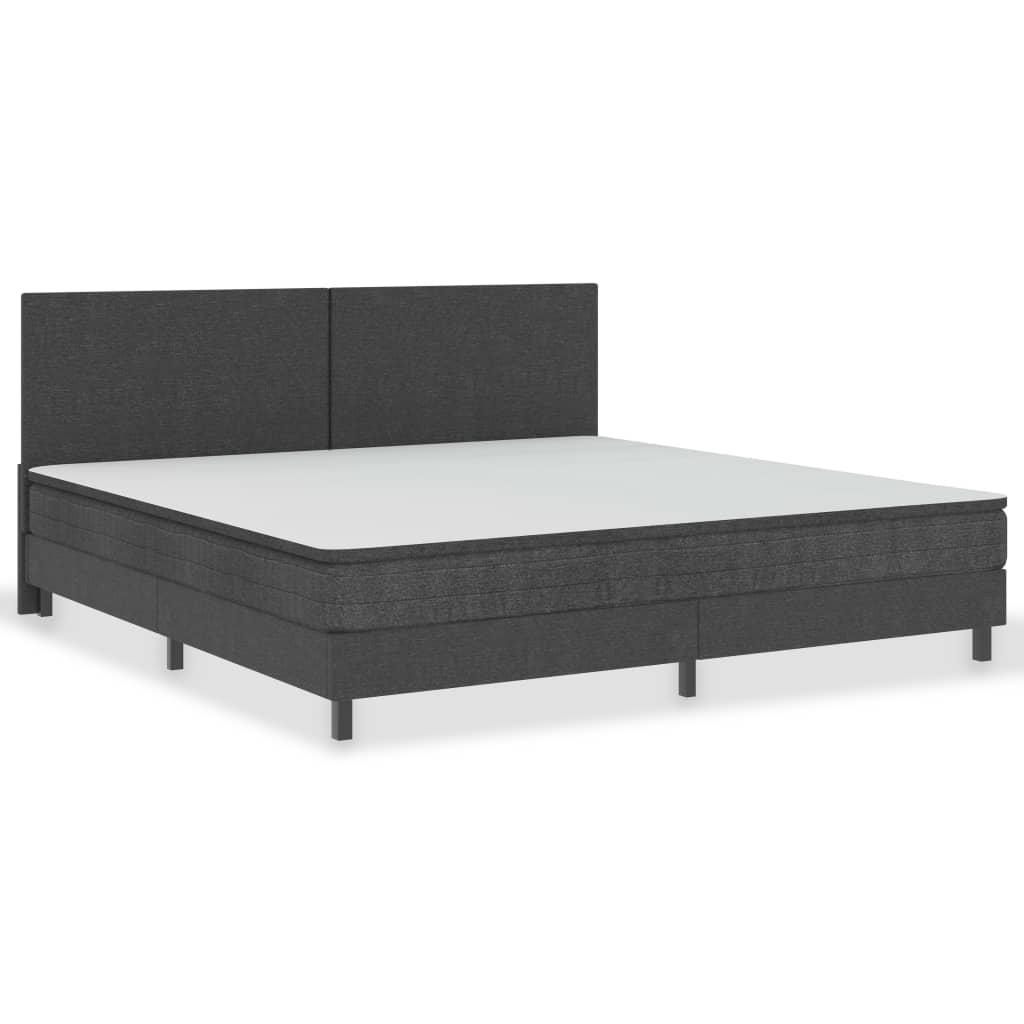 Krevet od tkanine s oprugama tamnosivi 200 x 200 cm