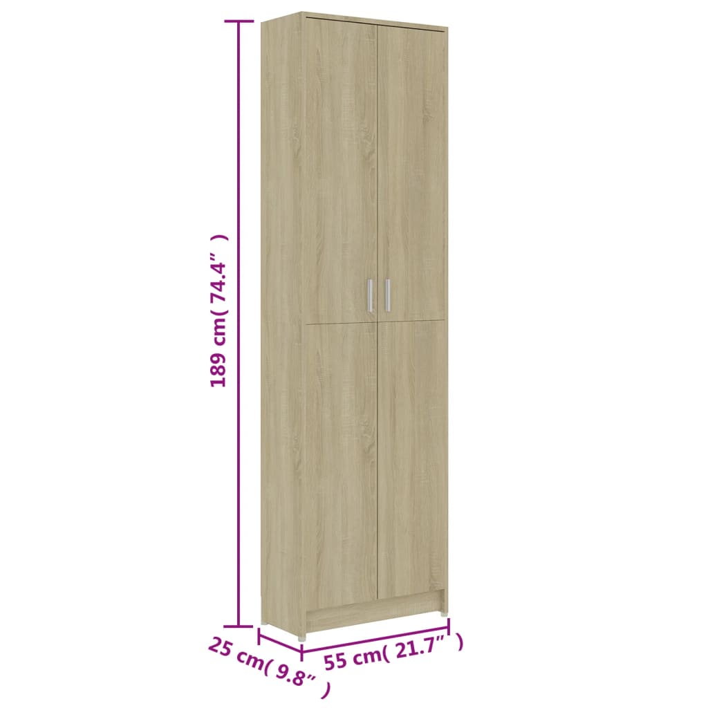 Ormar za predsoblje boja hrasta 55x25x189 cm konstruirano drvo