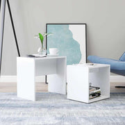 Set stolića za kavu bijeli 48 x 30 x 45 cm konstruirano drvo