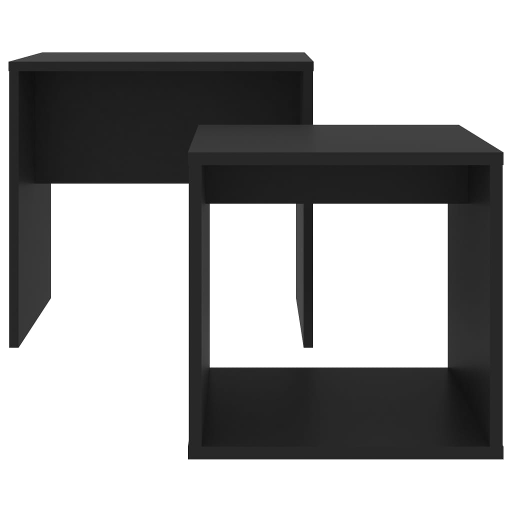 Set stolića za kavu crni 48 x 30 x 45 cm konstruirano drvo