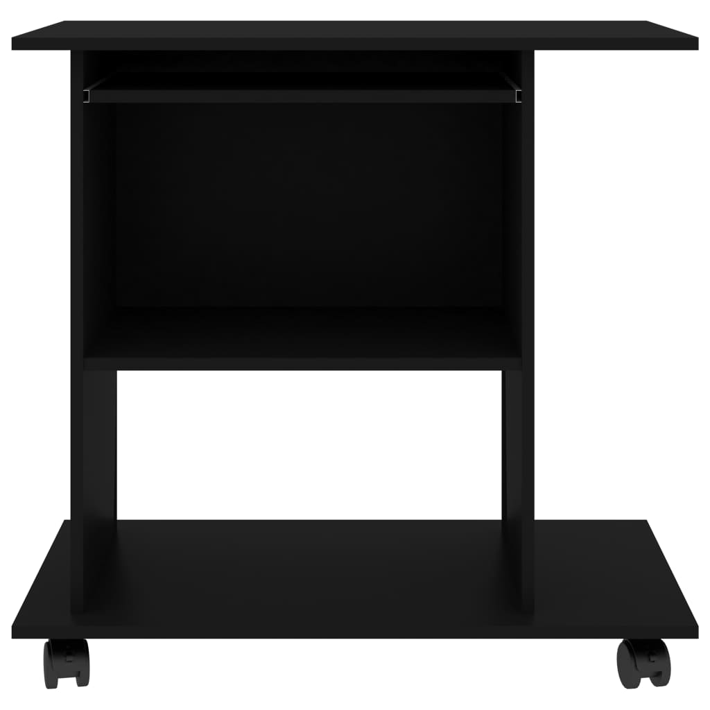 Stol za računalo crni 80 x 50 x 75 cm od konstruiranog drva