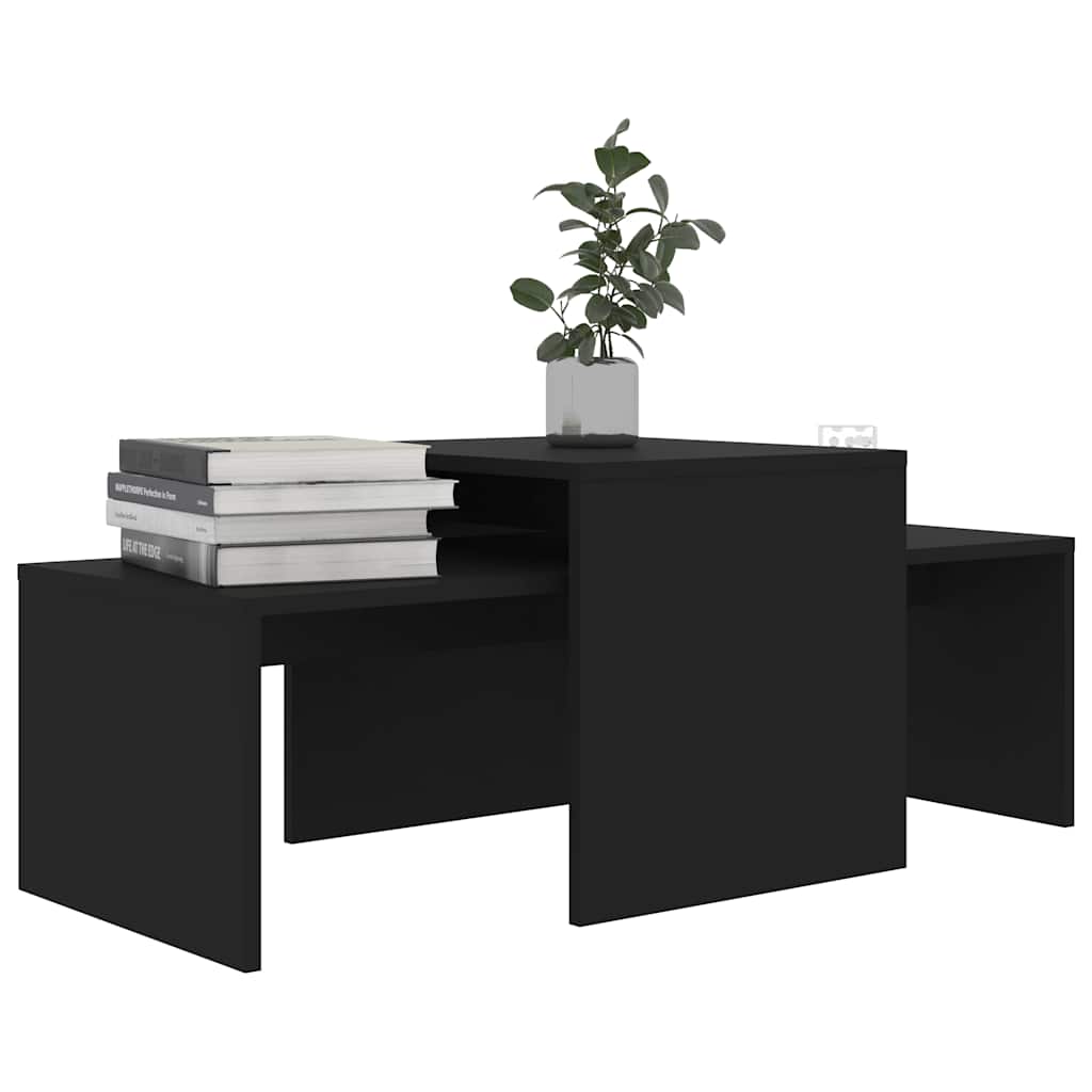 Set stolića za kavu crni 100 x 48 x 40 cm konstruirano drvo