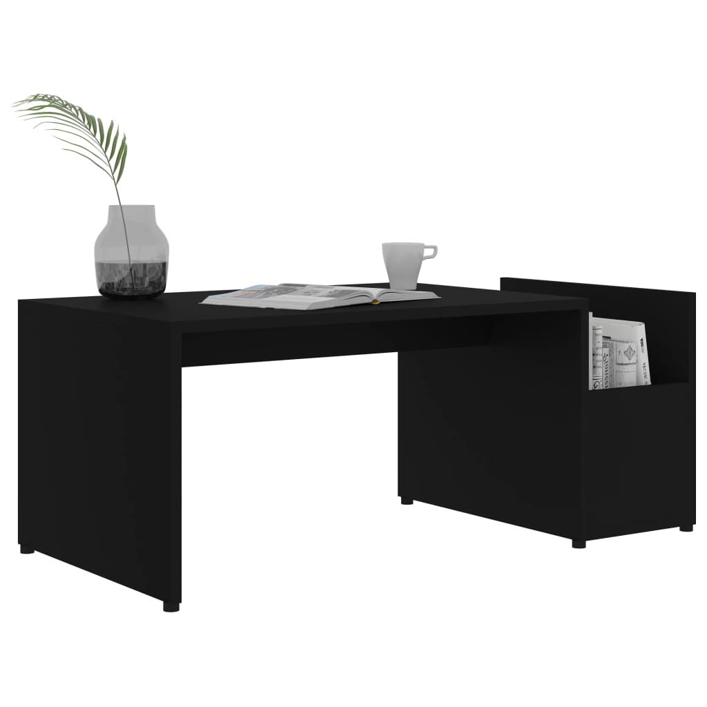 Stolić za kavu crni 90 x 45 x 35 cm konstruirano drvo