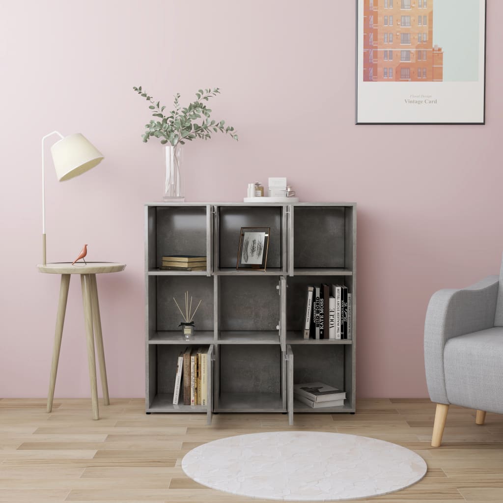 Ormarić za knjige boja betona 90 x 30 x 90 cm konstruirano drvo