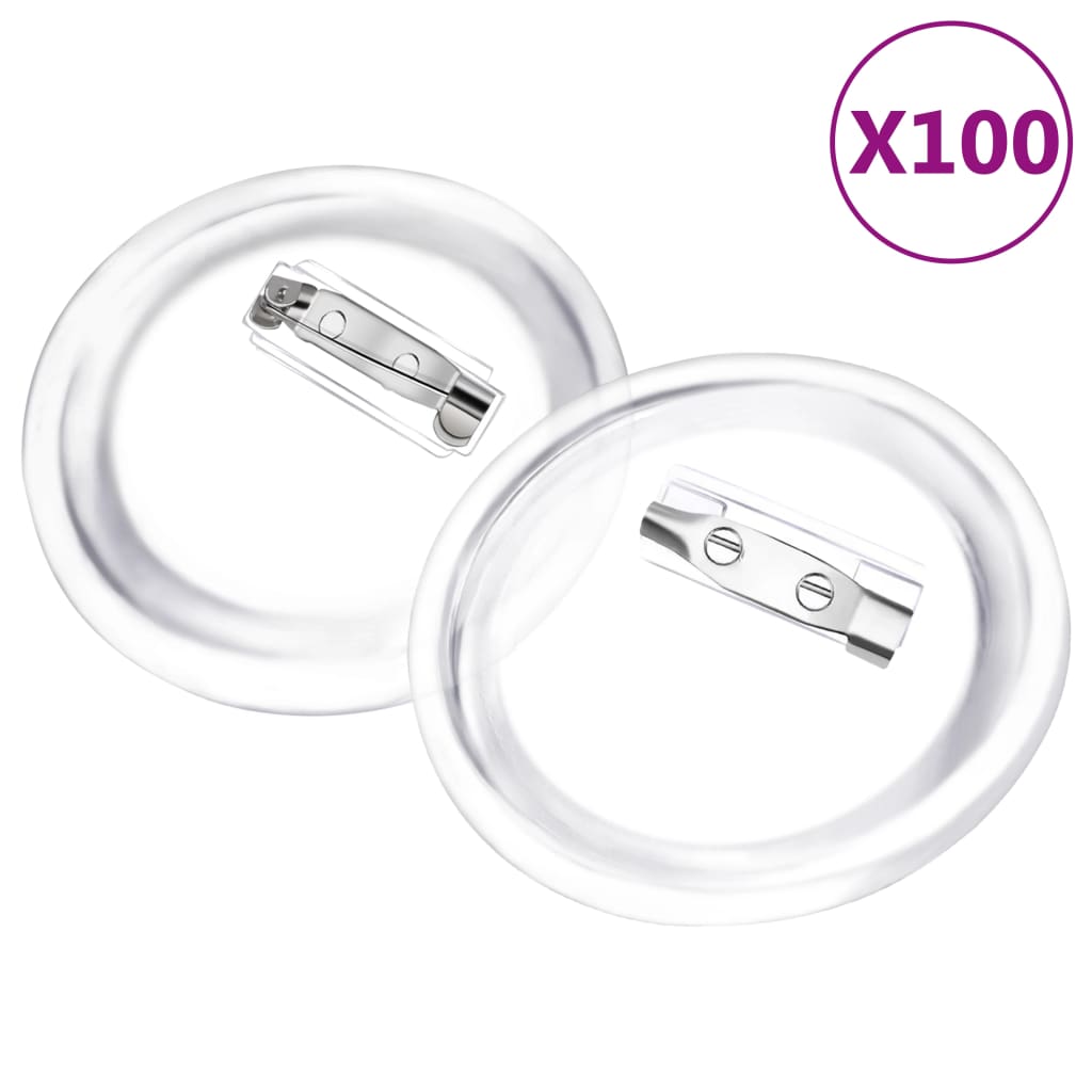 Set gumba za značke sa sigurnosnim iglama 100 kom akrilni 58 mm
