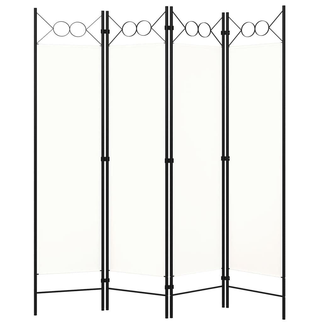 Sobna pregrada s 4 panela bijela 160 x 180 cm