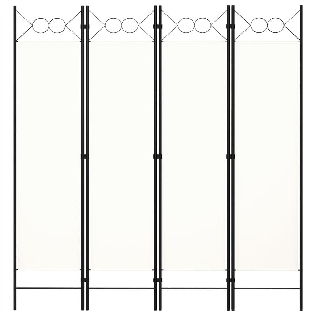 Sobna pregrada s 4 panela bijela 160 x 180 cm