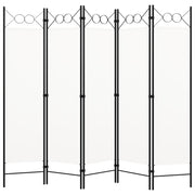 Sobna pregrada s 5 panela bijela 200 x 180 cm