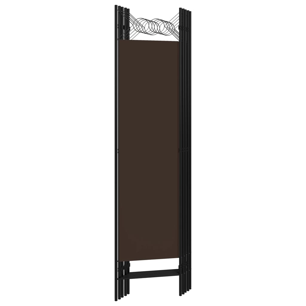 Sobna pregrada s 5 panela smeđa 200 x 180 cm