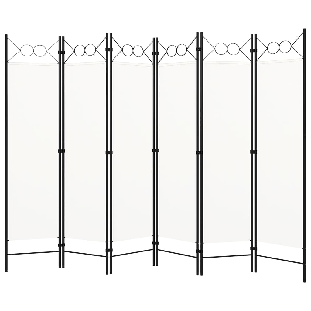 Sobna pregrada sa 6 panela bijela 240 x 180 cm