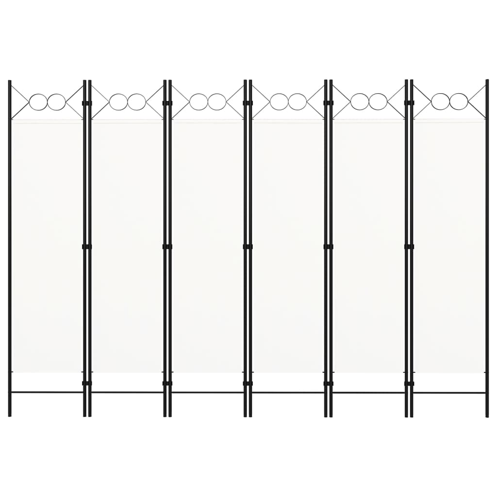 Sobna pregrada sa 6 panela bijela 240 x 180 cm